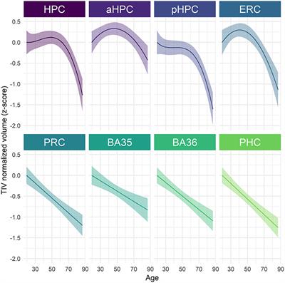 Medial Temporal Lobe Subregional Atrophy in Aging and Alzheimer's Disease: A Longitudinal Study